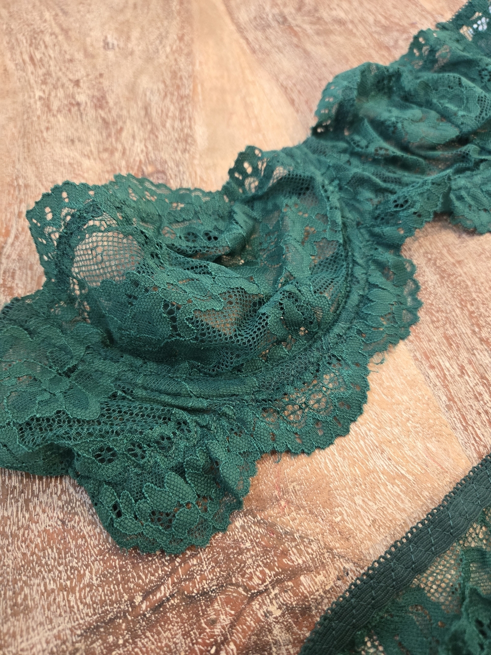 Emerald Green Strapless Lace Bra & Panty Set